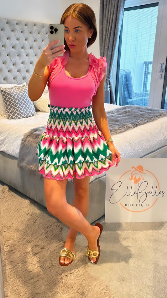 Green Zig Zag RaRa Skirt