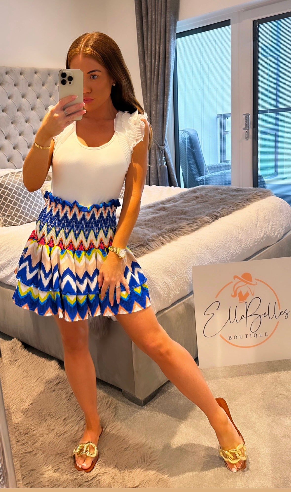 Blue Zig Zag RaRa Skirt