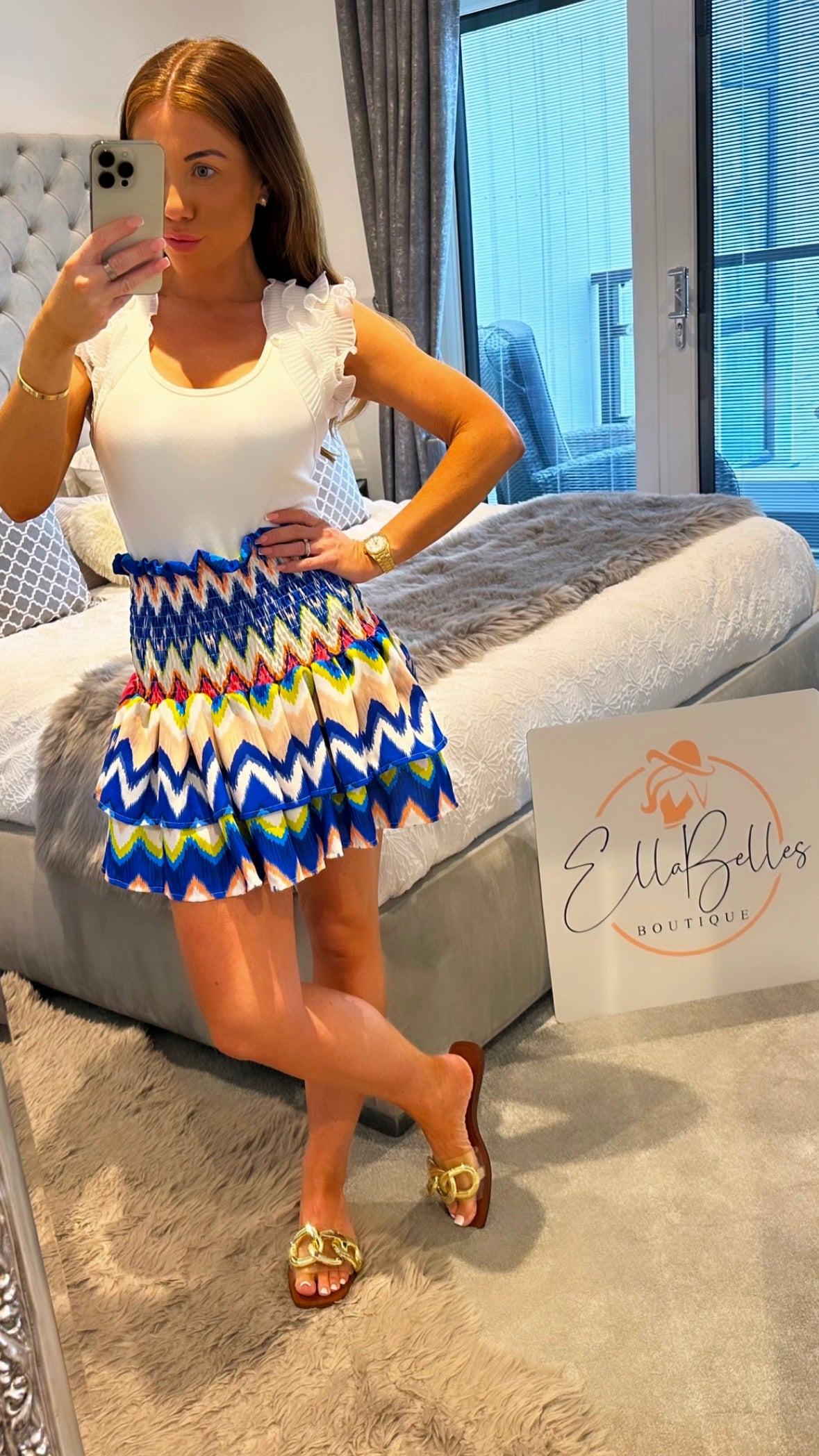 Blue Zig Zag RaRa Skirt