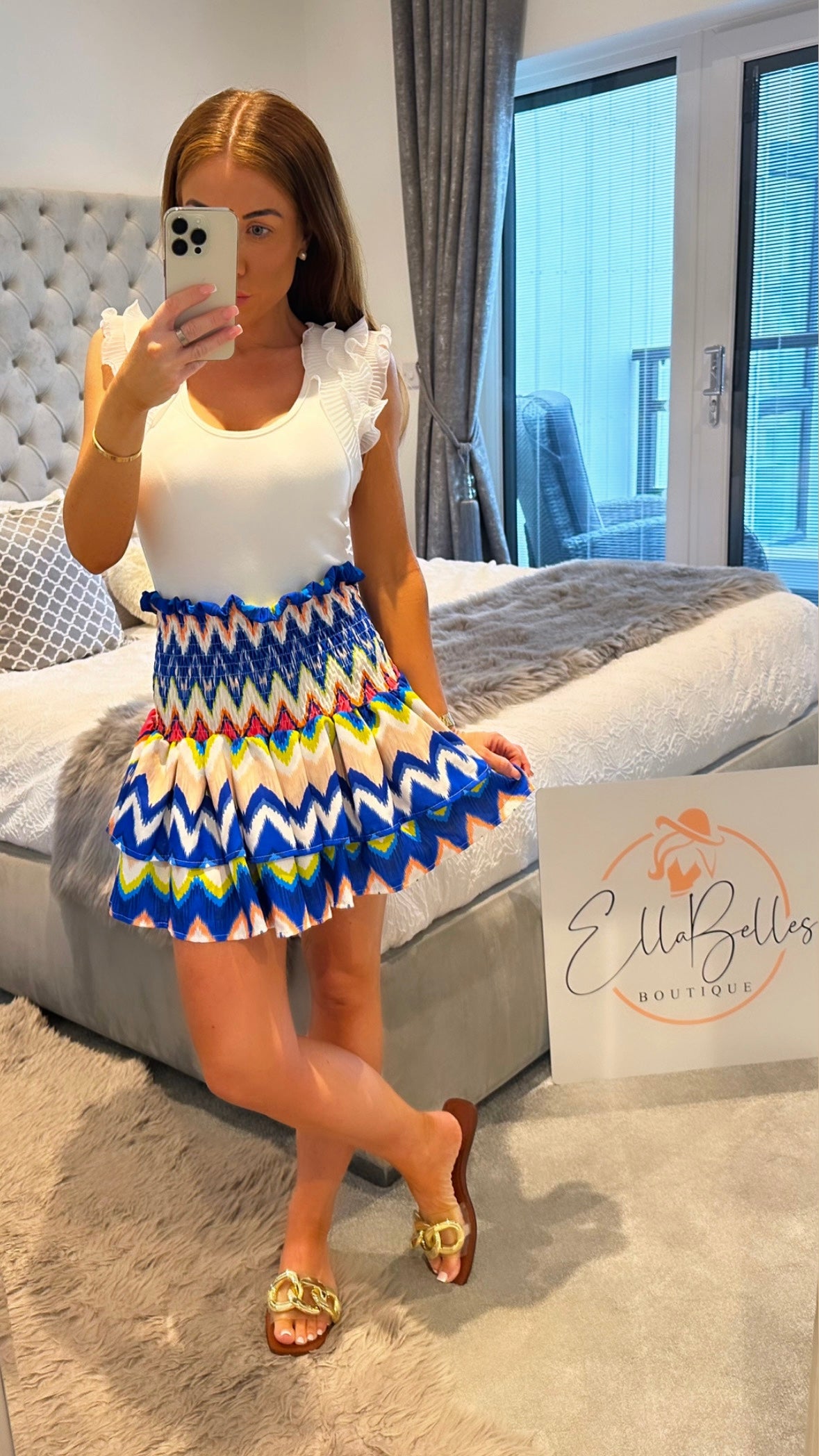 Blue Zig Zag RaRa Skirt