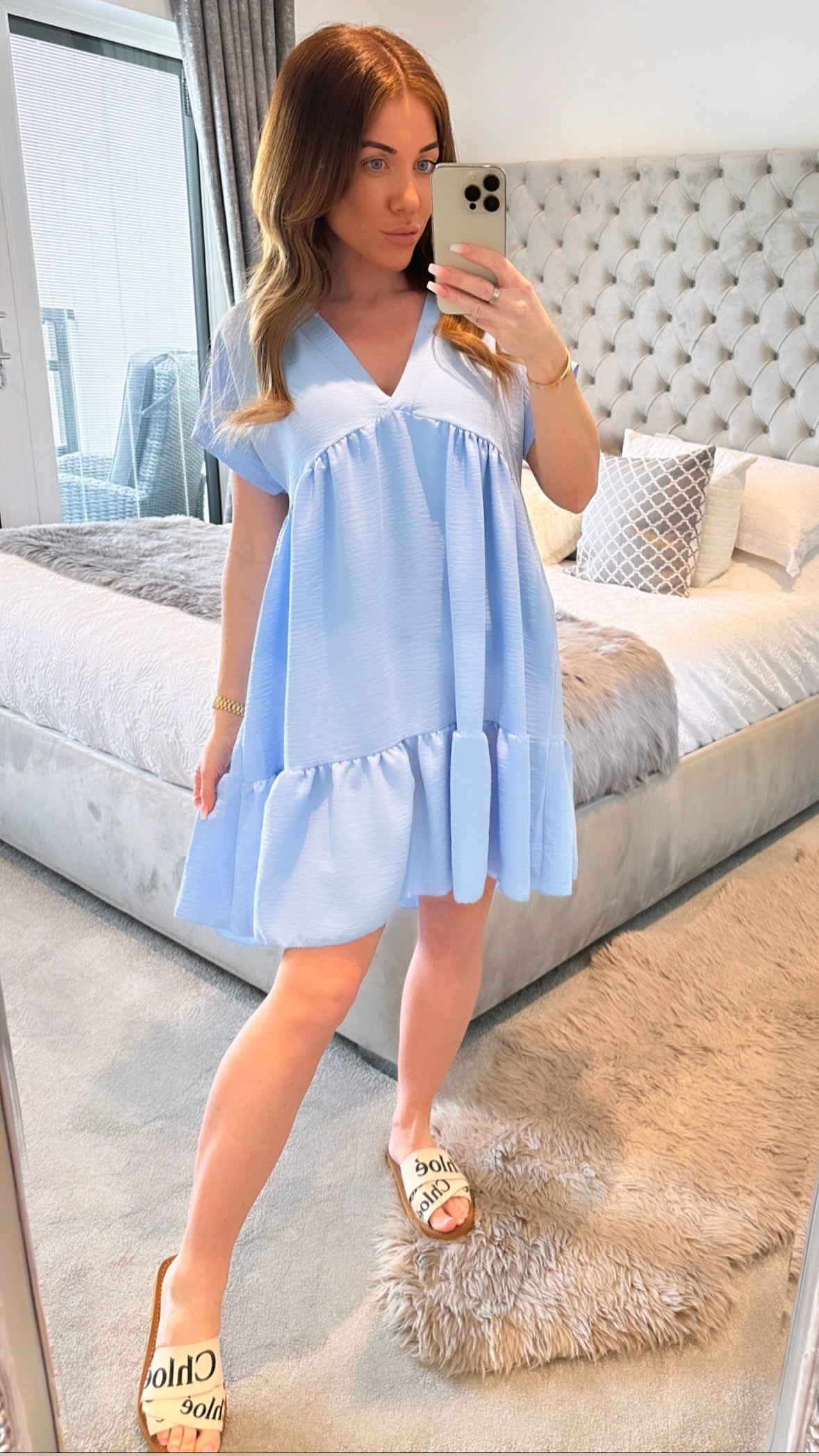 V Neck Smock dresses