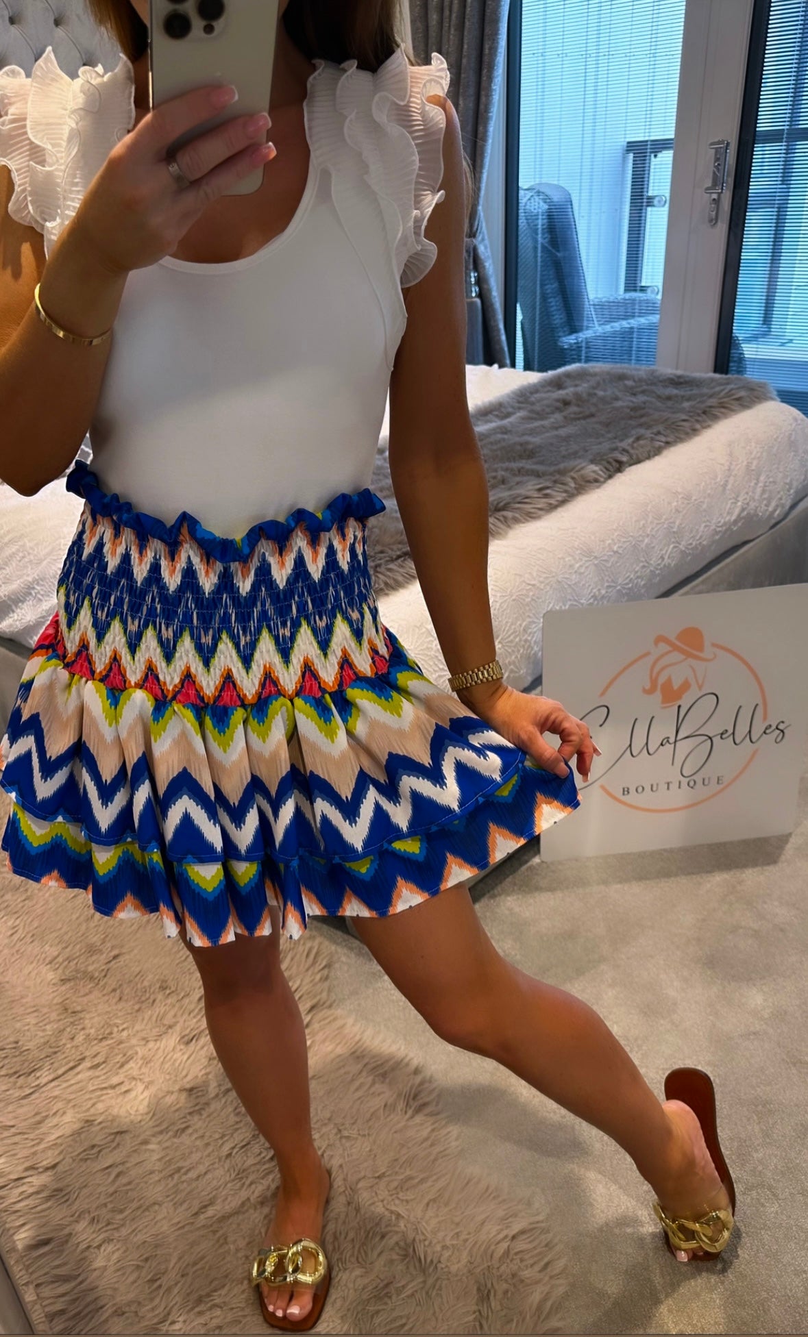 Blue Zig Zag RaRa Skirt