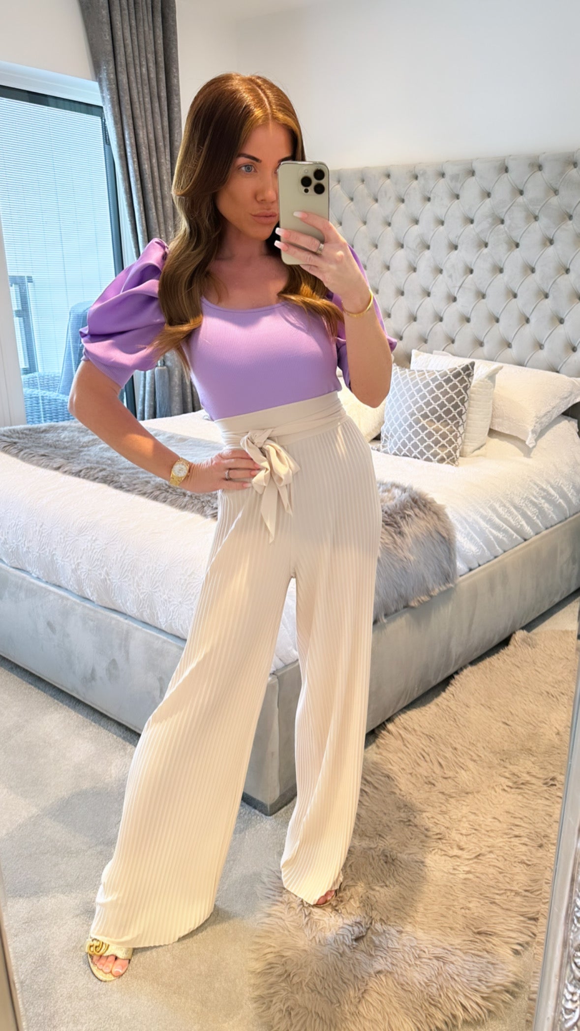 Satin Puff Sleeve Bodysuit