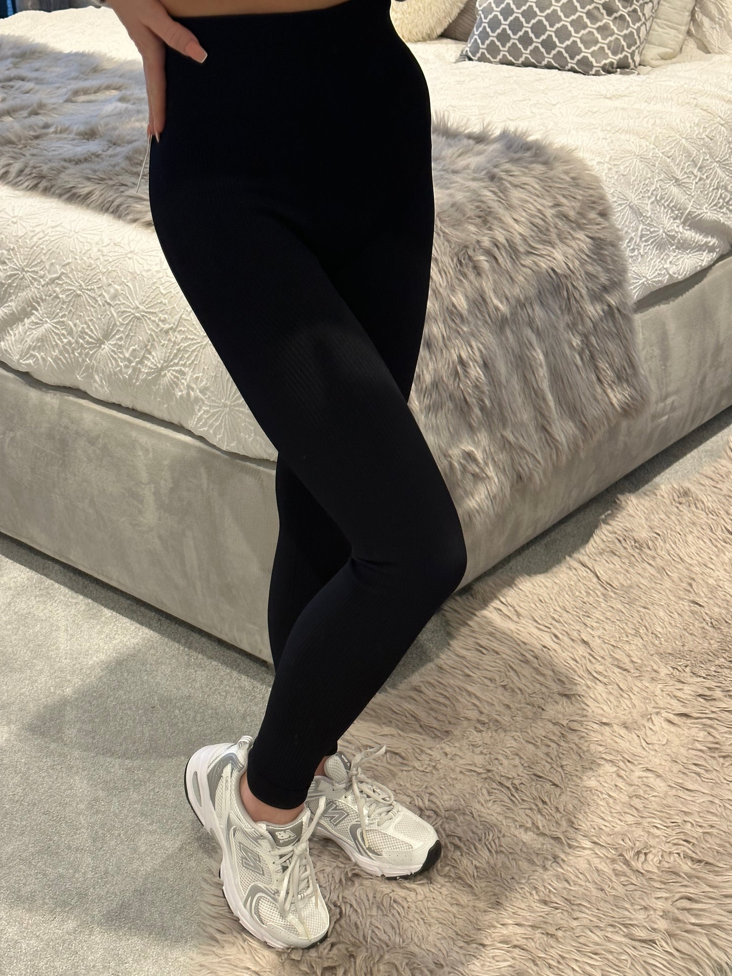 Black Ribbed Leggings