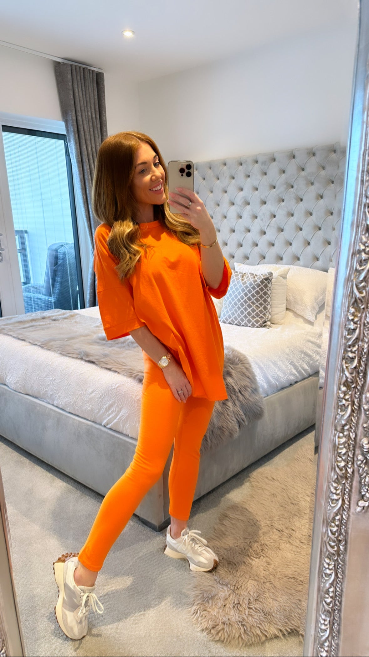 Orange leggings clearance